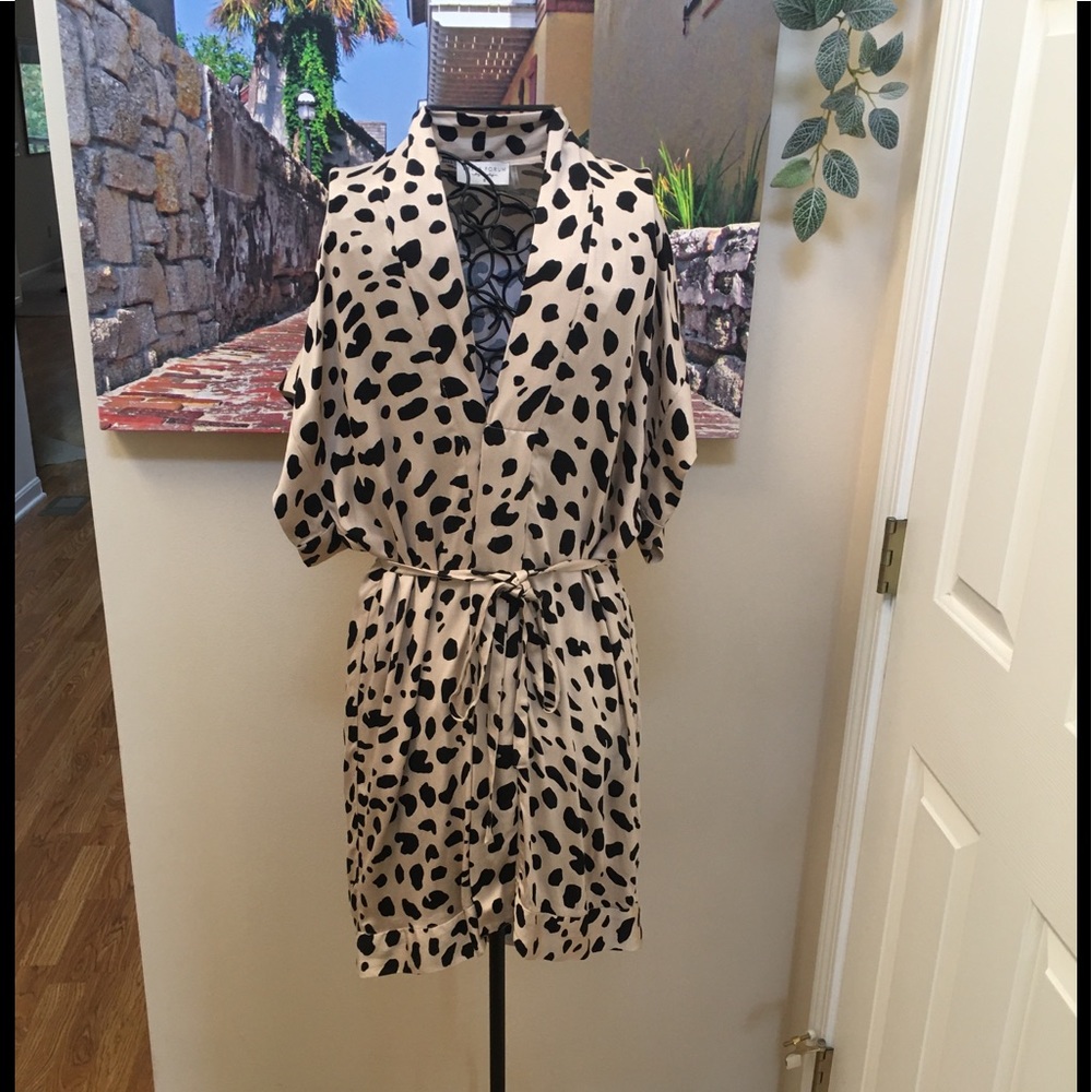 Animal Print Button Down Dress,Duster,Size S.
